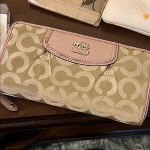 Coach Tan and Pink Women's Wallet